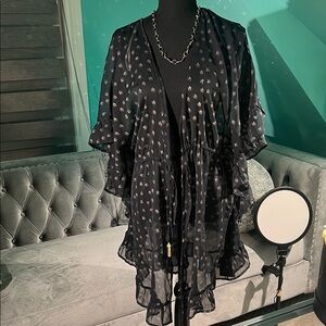 Blue Island Black Sheer Swim Coverup